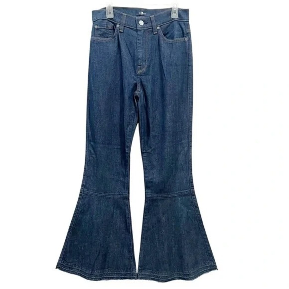 7 For All Mankind Priscilla Flare Jeans Dark Wash NWOT High Rise Wide‎ Leg Flare